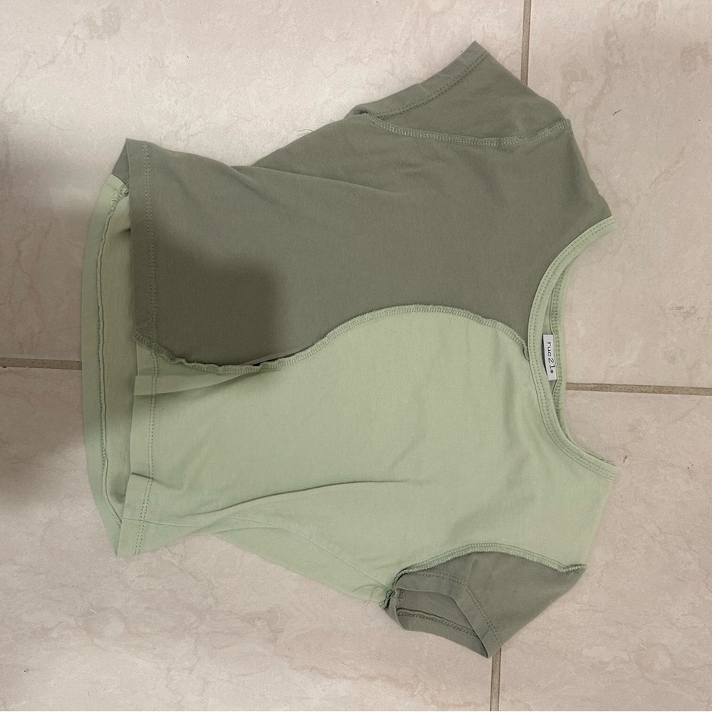 Two-Tone Green Women's Top